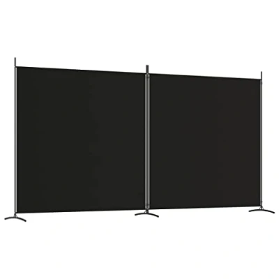 Afbeelding van vidaXL Scheidingswand, 2 panelen, zwart, 348 x 180 cm, stof