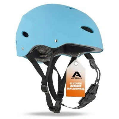 Afbeelding van Apollo fietshelm voor kinderen, verstelbare helm skaten, scooters, fietsen, met draaiknop, herenfietshelm, dames, geschikt kinderen en volwassenen, verschillende maten