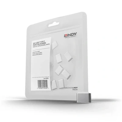 Image de Lindy Bloqueur de port USB C blanc (pack 10)