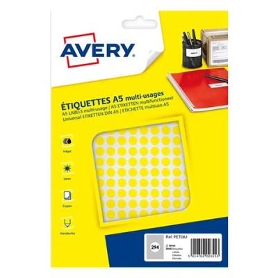 Image de Avery PET08J pastilles de marquage Ø 8 mm (2940 pièces) jaune