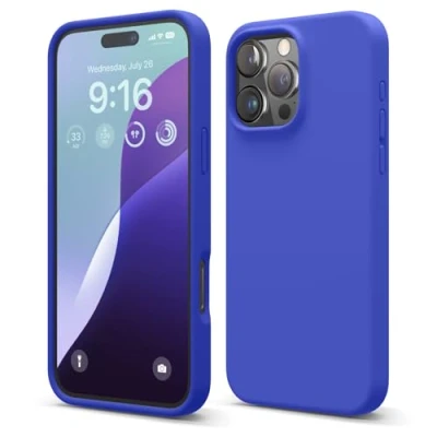 Afbeelding van elago Compatibel met iPhone 16 Pro Max hoesje, hoogwaardige vloeibare siliconen hoes, volledige beschermhoes, schokbestendig, slanke telefoonhoes