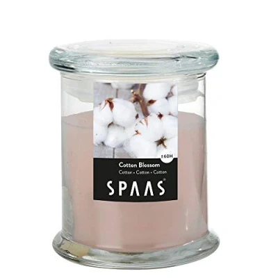 Afbeelding van Spaas Geurkaars Cotton Blossom Branders Ø90x110 mm Beige per stuk Ca. 60 H