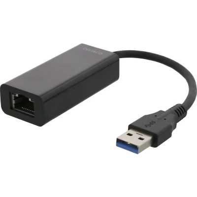Afbeelding van Deltaco USB3 GIGA5 USB 3.1 naar Gigabit Ethernet Adapter RJ45 Tot 1000 Mbit Zwart