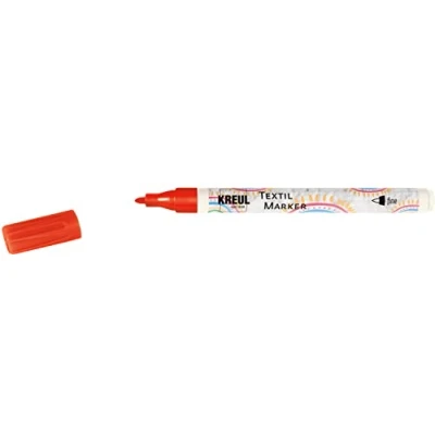 Afbeelding van KREUL 90662 textielmarker fijn, rood, lijndikte ca. 1 2 mm, kleurstift voor lichte stoffen en textiel, wasbaar na fixatie