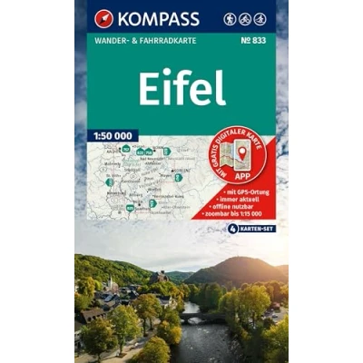 Afbeelding van KOMPASS Wanderkarten Set 833 Eifel (4 Karten) 1:50.000