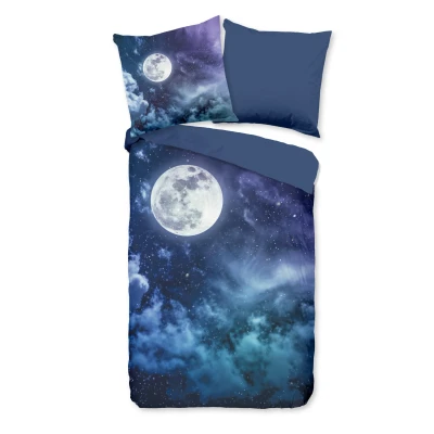 Afbeelding van Pure Dekbedovertrek &quot;maan met sterrenhemel&quot; Multi (135x200 cm) Microfiber