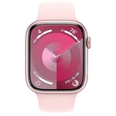 Image de Apple Watch Series 9 45mm Rose (Bracelet Silicone S/M)