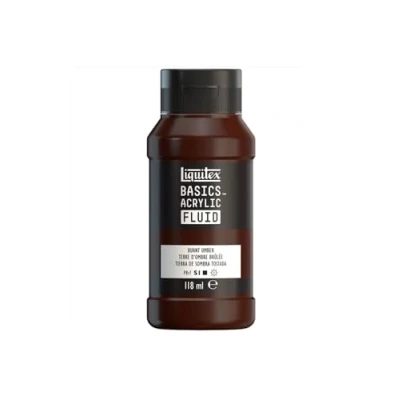Afbeelding van Liquitex Basics Fluid Acrylverf met vloeibare consistentie, sneldrogend, lichtecht, waterdicht, op waterbasis, 118 ml fles, gebruleerde schaduw