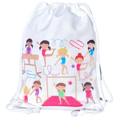 Afbeelding van HECKBO Gymtas voor meisjes en jongens, dinosaurus dino motief, 40 x 32 cm, kleuterschool, rugzak, sporttas, kinderrugzak, stoffen tas, gymnasten