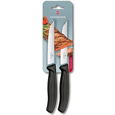 Afbeelding van Victorinox Steakmessen Swiss Classic Zwart Glad 2 Stuks