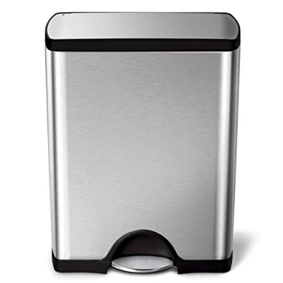 Afbeelding van Simplehuman Deluxe Rectangular Pedaalemmer 50 l Mat RVS