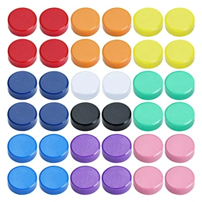 Afbeelding van Skaaisont Koelkastmagneten, 40 stuks, magneten, magneet, krachtig, klein, rond, kleurrijk, decoratief, voor whiteboard, koelkast (10 kleuren)