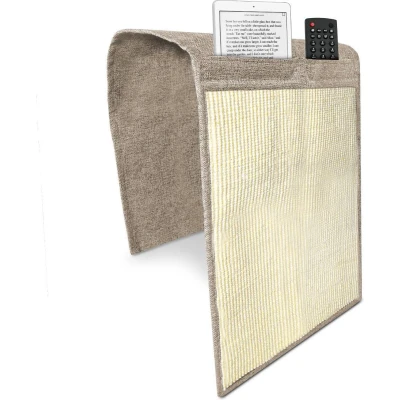 Afbeelding van Navaris Krabmat voor katten aan bank Met opbergvak Krabtapijt kat Bankbescherming 128 x 45 cm Lichtbruin/wit
