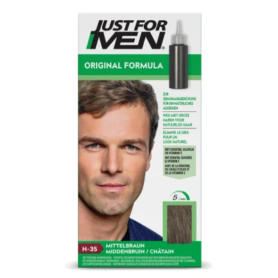 Afbeelding van Just for Men Original Haarverf Middenbruin 38.5 + 27.5ml