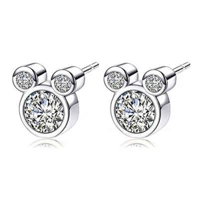 Afbeelding van Epoch World oorbellen van 925 sterling zilver voor dames, oorstekers, zilver, zirkonia, kleine meisjes en kinderen