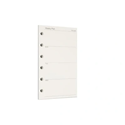 Afbeelding van Zelten 1 x A7 navulverpakking 45 vellen/90 pagina&#039;s voor weekplanner met losse vellen, geperforeerd, 6 gaats ordner, persoonlijke organizer, navulbaar notitieboek