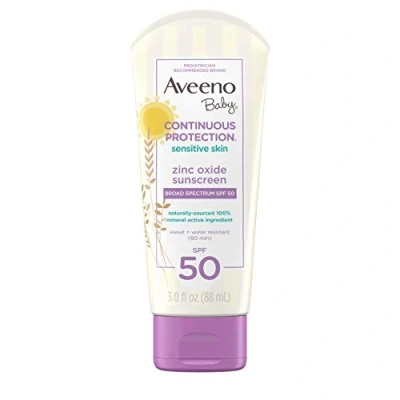 Afbeelding van Aveeno Baby Continuous Protection Zinc Oxide Mineral Sunscreen Lotion, SPF 50