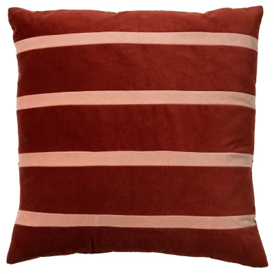 Afbeelding van Dutch Decor PEMM Sierkussen velvet 45x45 cm muted clay roze terra strepen color blocking