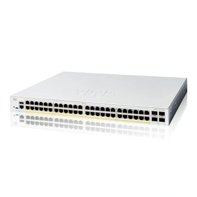 Image de Cisco Catalyst 1200 48P 4G Commutateur C3 intelligent 48 x 10/100/1000 (PoE+) + 4 Gigabit SFP Montable sur rack PoE+ (375 W)