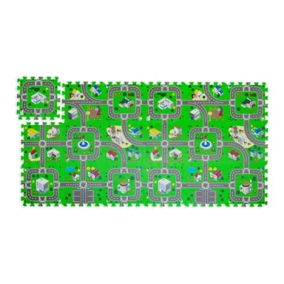 Afbeelding van puzzel speelmat 18 delig 178,5x90 cm zonder schadelijke stoffen EVA schuim peuter