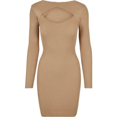 Afbeelding van Urban Classics CUT OUT Etuijurk, Dames, Maat: Medium, Unionbeige