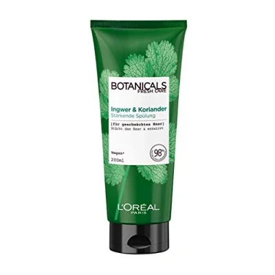 Afbeelding van Botanicals Versterkende en ontwarrende haarspoeling zonder siliconen, sulfaten parabenen, voor verzwakt haar, veganistische natuurlijke cosmetica, gember koriander, per stuk verpakt (1 x 200 ml)