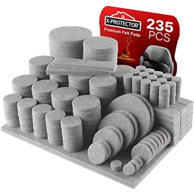 Afbeelding van Meubilair Pads Vloerbeschermers X PROTECTOR 235 PCS Vilten voor Stoelpoten Premium Meubelpoten Enorme hoeveelheid Vloerbescherming Bescherm uw houten vloeren!