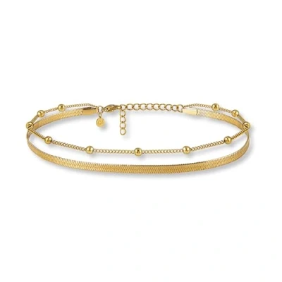 Afbeelding van GD GOOD.designs EST. 2015 enkelbandje voor dames, met meerdere lagen, verstelbaar, slangenketting, voetsieraden in goud, zilver, roségoud, waterdicht