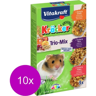 Afbeelding van Vitakraft Hamster Kracker 3in1 Mulitvitamine/Honing/Fruit Knaagdiersnack 10 x 168 g