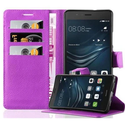 Afbeelding van Cadorabo Hoesje geschikt voor Huawei P9 LITE 2016 / G9 in MANGAAN PAARS Beschermhoes met magnetische sluiting, standfunctie en kaartvakje Book Case Cover Etui