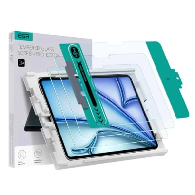 Afbeelding van ESR 2 stuks beschermfolie voor iPad Air 11 M2 inch 2024, gehard glas, displaybeschermfolie eenvoudig aan te brengen, krasbestendig, HD helderheid