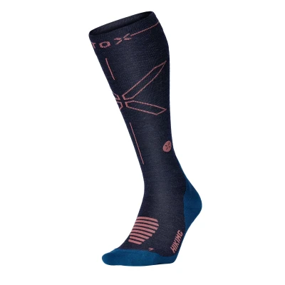 Afbeelding van Merino Hiking Compressie Wandelsokken Dames Dark Blue Coral200 2 Blauw