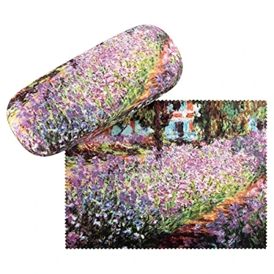 Afbeelding van VON LILIENFELD Claude Monet brillenkoker: The Garden Art Patroon Microfiber Brillenkoker Schoonmaakdoek Bril Solid Harde Brillendoos Stof Coating, Veelkleurig,, Meerkleurig, klassiek