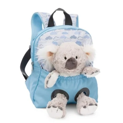 Afbeelding van NICI Kinderrugzak 21 x 26 cm lichtblauw met koala pluche 25 zachte en pluizige kleuterschool schooltas afneembaar voor jongens meisjes van 2 tot 5 jaar