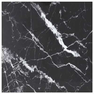 Afbeelding van vidaXL Tafelblad 50x50 cm 6 mm gehard glas met marmeren design zwart