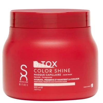 Afbeelding van Sacha Care Rituel Color Shine B Tox à la grenade Protection de couleur et brillance pour cheveux colorés 500 ml