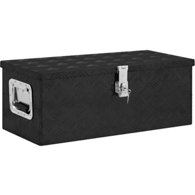 Afbeelding van Opbergbox 70x31x27 cm aluminium zwart
