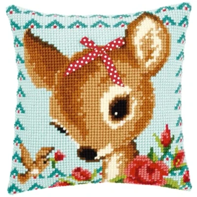 Afbeelding van Vervaco Borduurkussen Bambi met strikje 0149899