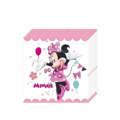 Afbeelding van 20 stuks Minnie premium papieren servetten voor verjaardag, feestdecoratie