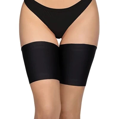 Afbeelding van Annes styling Thigh Bands dijbeenbeschermers van satijn voor dames (1 stuk), zwart.