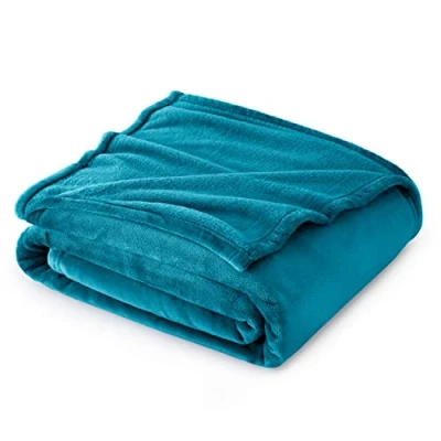 Image de Bedsure Couverture polaire pour canapé chaude et confortable lit 130 x 150 cm Bleu sarcelle