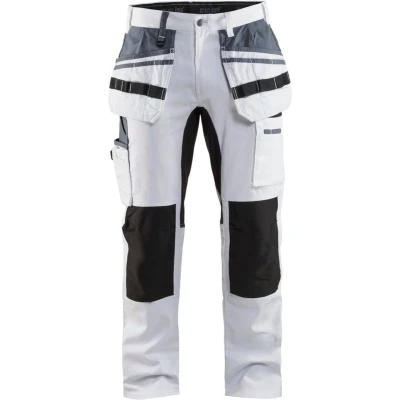Afbeelding van Blaklader Schilders werkbroek met stretch 1910 1000 Wit/zwart C154