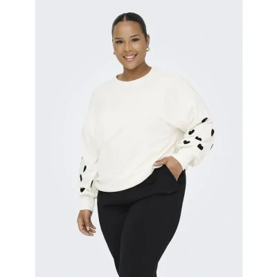 Afbeelding van Only Carmakoma CARMACY L/S O NECK CC SWT JRS Cloud Dancer/W. Black H