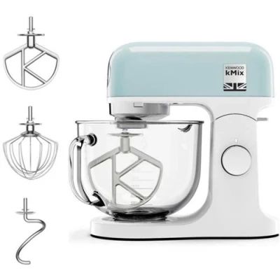 Image de Robot Pâtissier Multifonction Kenwood Kmx754Pb Moteur Professionnel 1000W 2 Sorties Pour Accessoires Bol En Verre 5L Avec