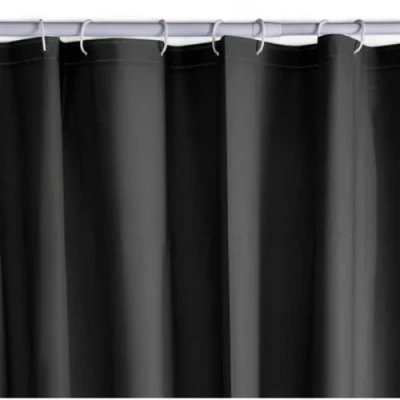 Image de Rideau de douche gauffré Black PEVA 180 x 200 cm 12 crochets UTILITY