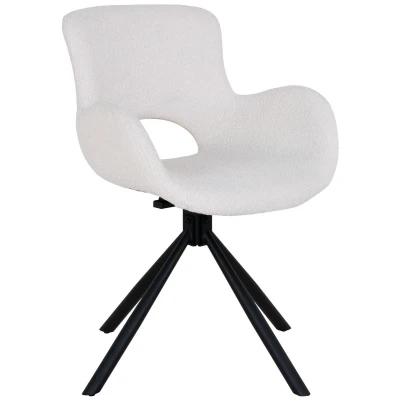 Afbeelding van Amorim Dining Chair Chair, in bouclé off white with swivel