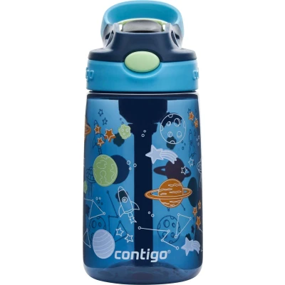 Afbeelding van Contigo Kids&#039; Easy Clean AUTOSPOUT rietjeswaterfles; BPA vrije, robuuste waterfles; 100% lekvrij; eenvoudig schoon te maken; ideaal voor crèche, peuterschool, school en sport; 420 ml Blueberry Cosmos