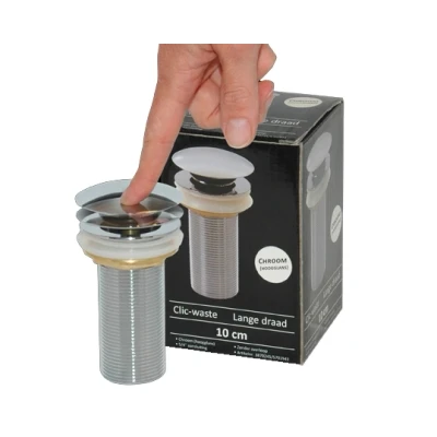 Afbeelding van Blusani Click afvoerplug 1.1/4 chroom lange draad BC73110