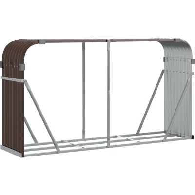 Afbeelding van Haardhoutopslag 180x45x100 cm gegalvaniseerd staal bruin