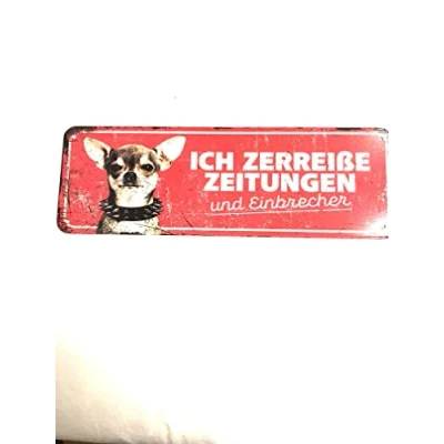 Afbeelding van D&amp;d Home Waakbord Hond Waarschuwingsbord Chihuahua De 40x13x0,3cm Rood 1st